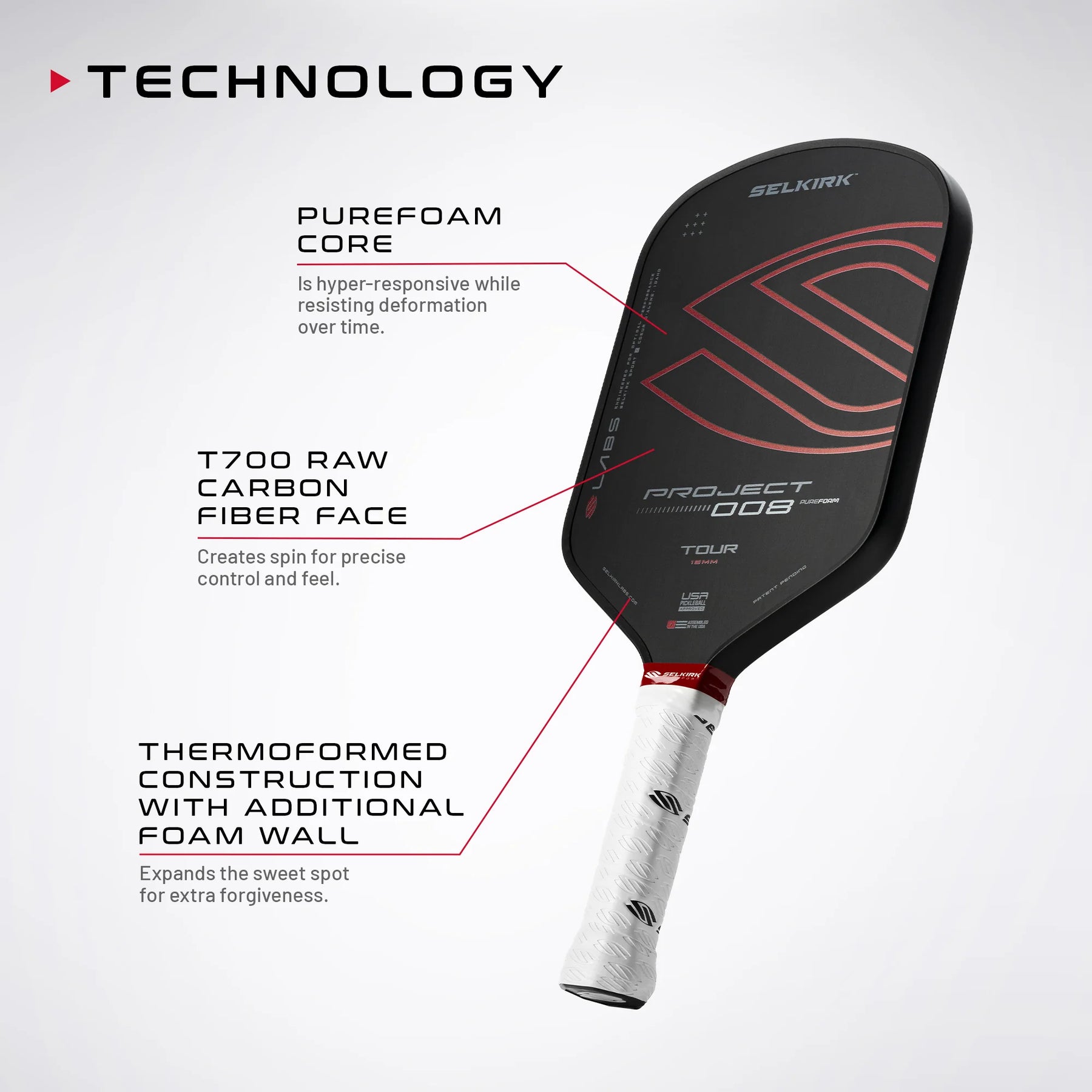 Selkirk Project Labs 008 Tour 16mm Pickleball Paddle Pickleball Paddles
