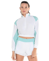 Women's K-Swiss Crop Long Sleeve Quarter Zip Tennis Top