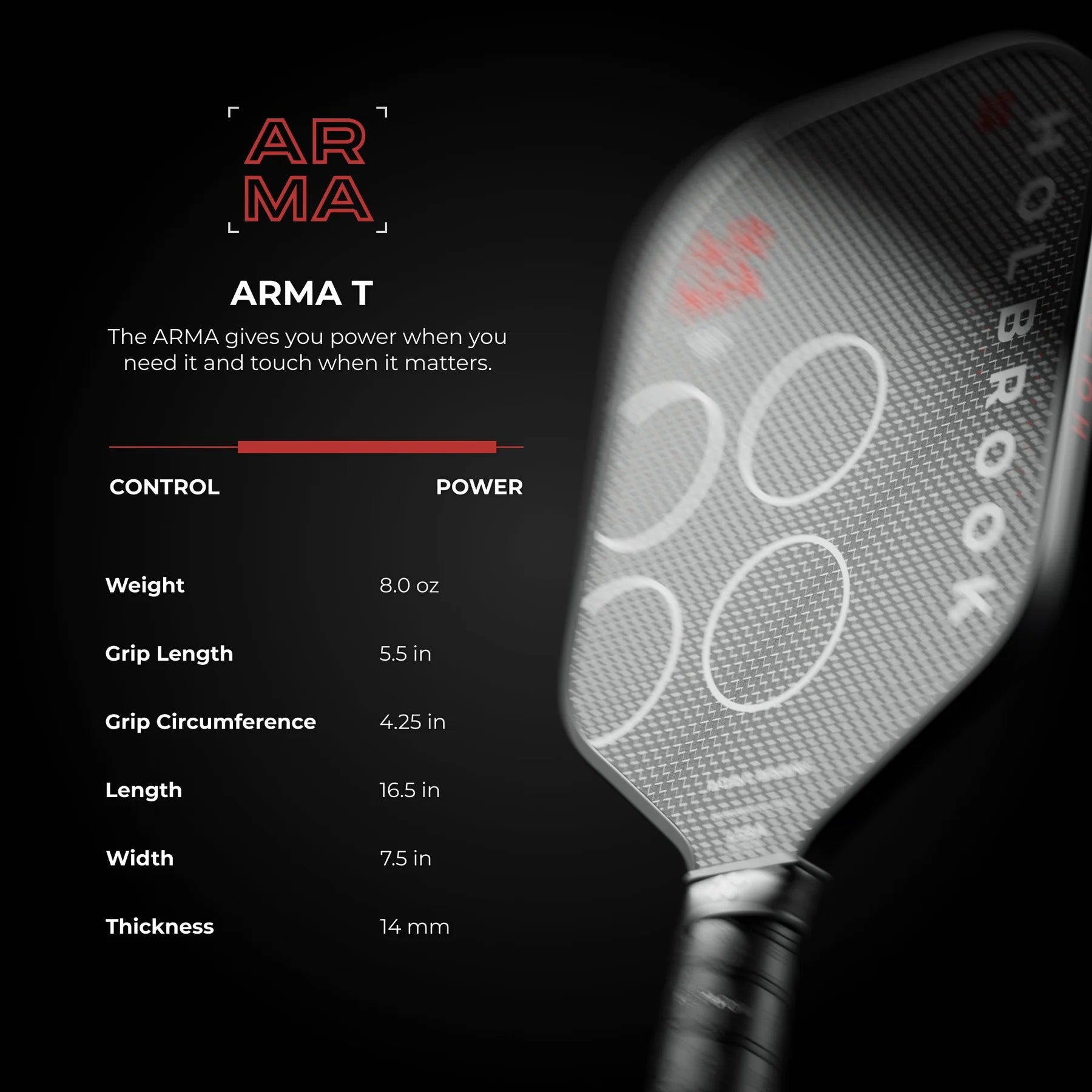 Holbrook Arma T Metallic 14mm Pickleball Paddle