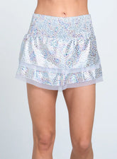 Women's Lucky in Love High Waist Rainbow Leopard 13.5" Skirt Women's Clothing