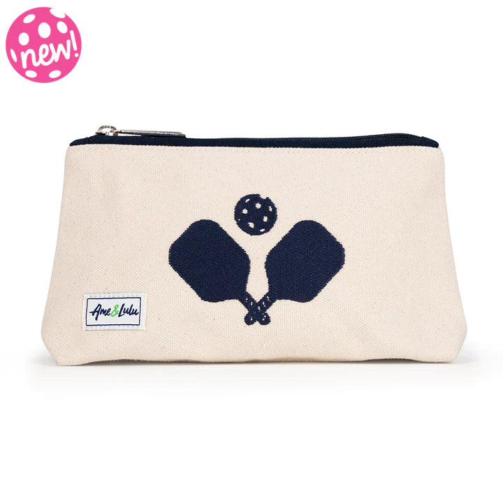 Ame & LuLu Canvas Brush It Off Cosmetic Case Tennis Bags