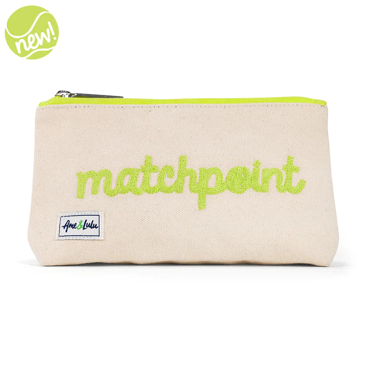 Ame & LuLu Canvas Brush It Off Cosmetic Case Tennis Bags