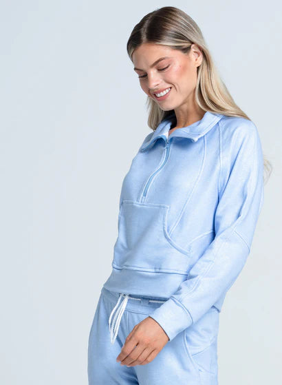 Women's Lucky in Love Renew Heather Quarter Zip Long Sleeve Women's Clothing