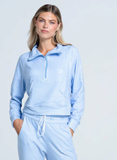 Women's Lucky in Love Renew Heather Quarter Zip Long Sleeve Women's Clothing