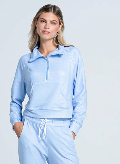 Women's Lucky in Love Renew Heather Quarter Zip Long Sleeve Women's Clothing