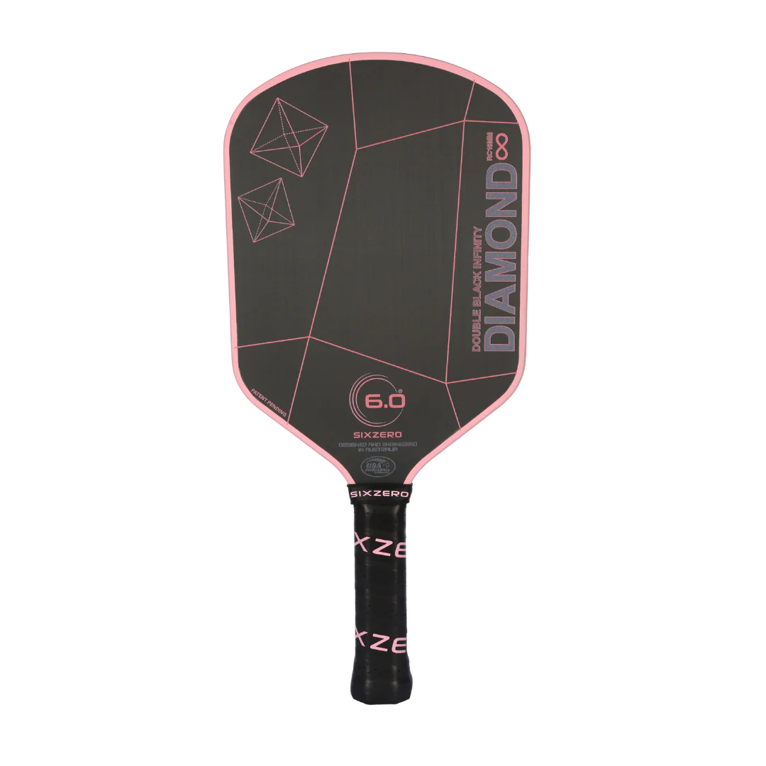 Six Zero 6.0 Infinity Edgeless Double Black Diamond Control Pickleball Paddle Pickleball Paddles