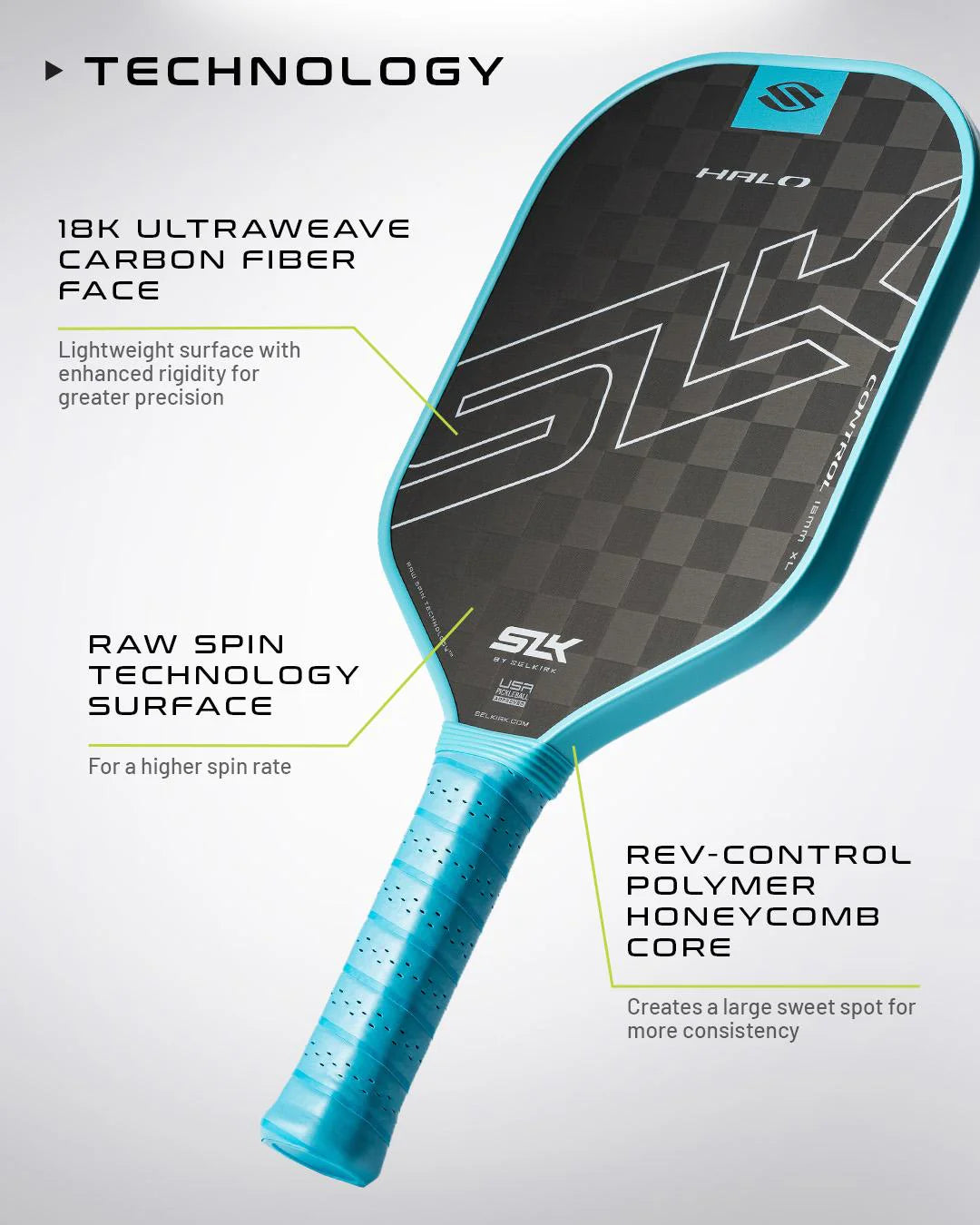 SLK Halo Control Max Pickleball Paddle Pickleball Paddles