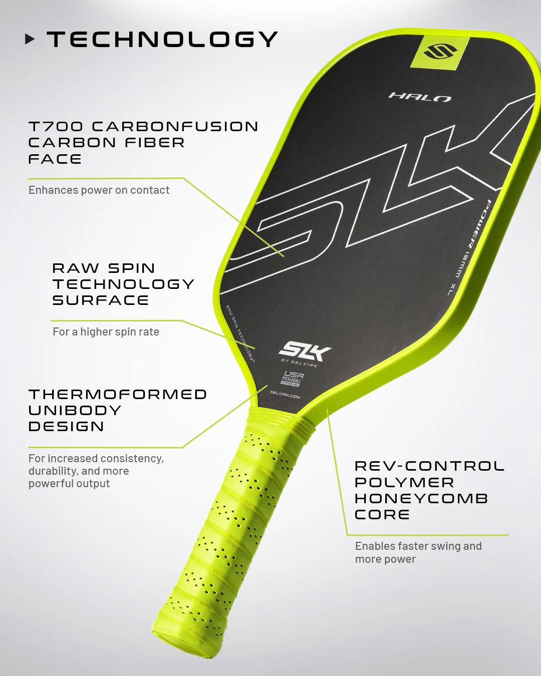 SLK Halo Power Max Pickleball Paddle Pickleball Paddles