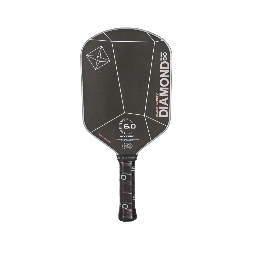 Six Zero 6.0 Infinity Edgeless Black Diamond Power Pickleball Paddle Pickleball Paddles