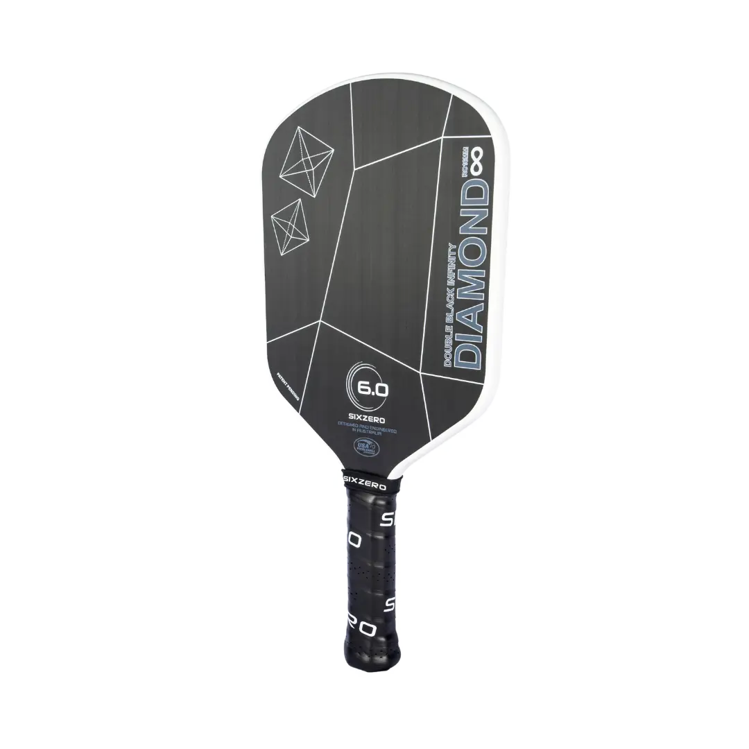 Six Zero 6.0 Infinity Edgeless Double Black Diamond Control Pickleball Paddle Pickleball Paddles
