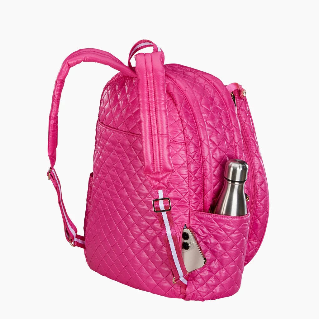 Oliver Thomas 24+7 Tennis Backpack- Fuchsia White Stripe Tennis Bags