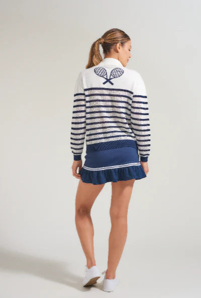 L'Oeuf Poché Pointelle Racquets Sweater Women's Clothing