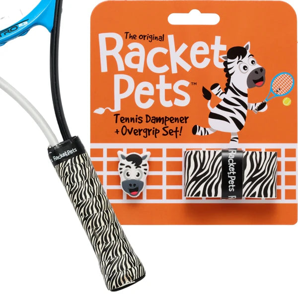 Racket Pets Zebra Overgrip & Dampener Set