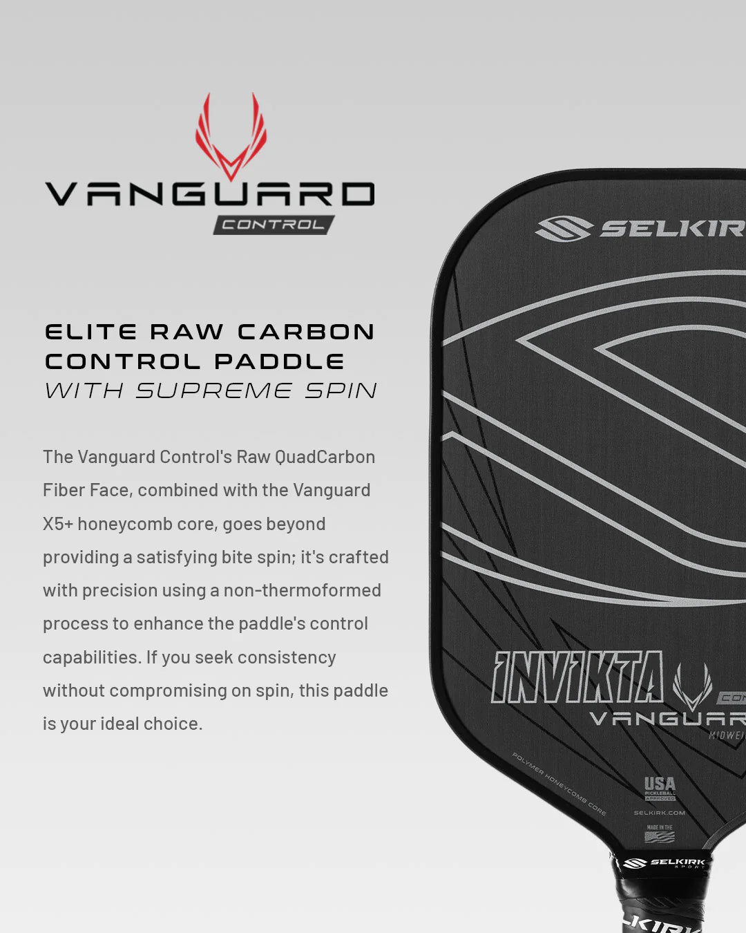 Selkirk Control Vanguard S2 Pickleball Paddle Pickleball Paddles