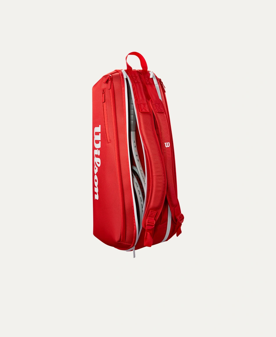 Wilson Super Tour Red (2025) 6 Pack Tennis Bag Tennis Bags