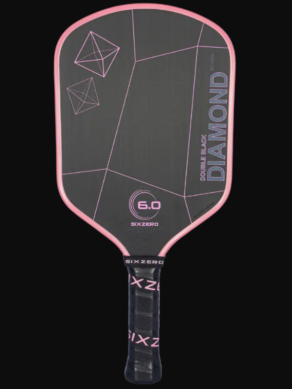 Six Zero 6.0 Double Black Diamond Control Pickleball Paddle Pickleball Paddles