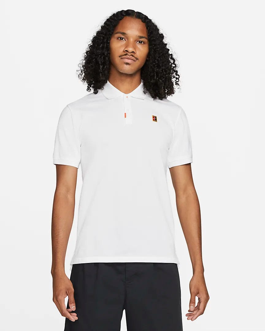White nike shop polo shirt mens