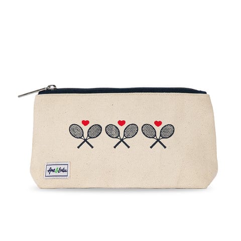 Ame & LuLu Canvas Brush It Off Cosmetic Case Tennis Bags