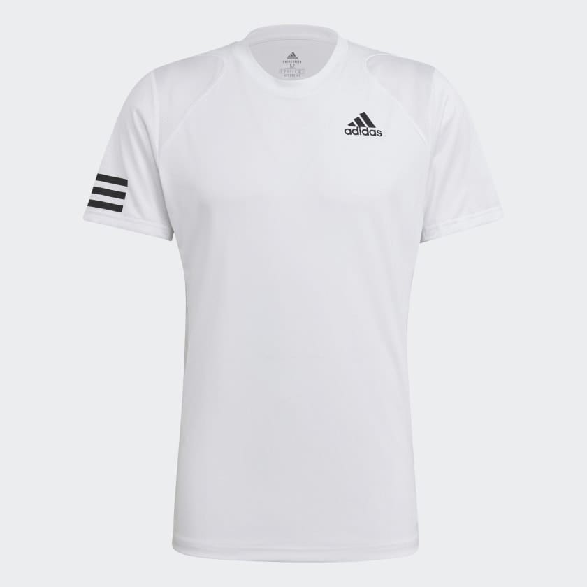 Adidas Club Tennis 3-Stripes Tee - White Men's Clothing