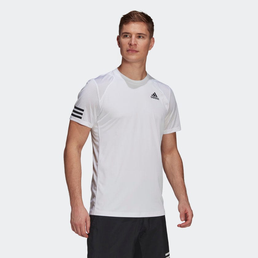 Adidas Club Tennis 3-Stripes Tee - White Men's Clothing