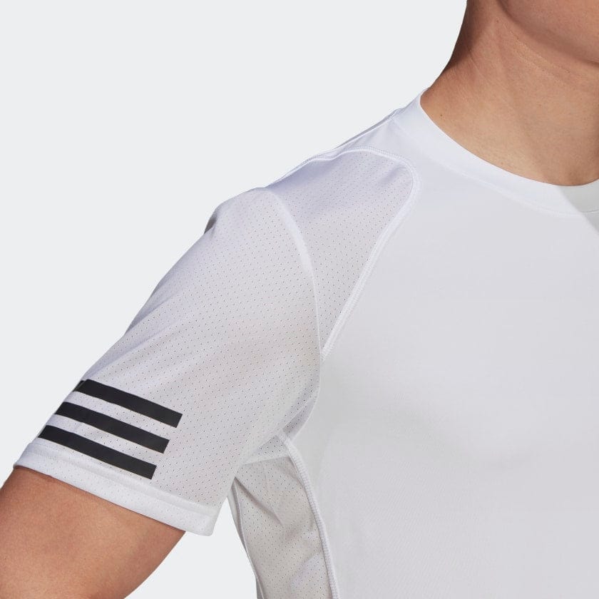 Adidas Club Tennis 3-Stripes Tee - White Men's Clothing