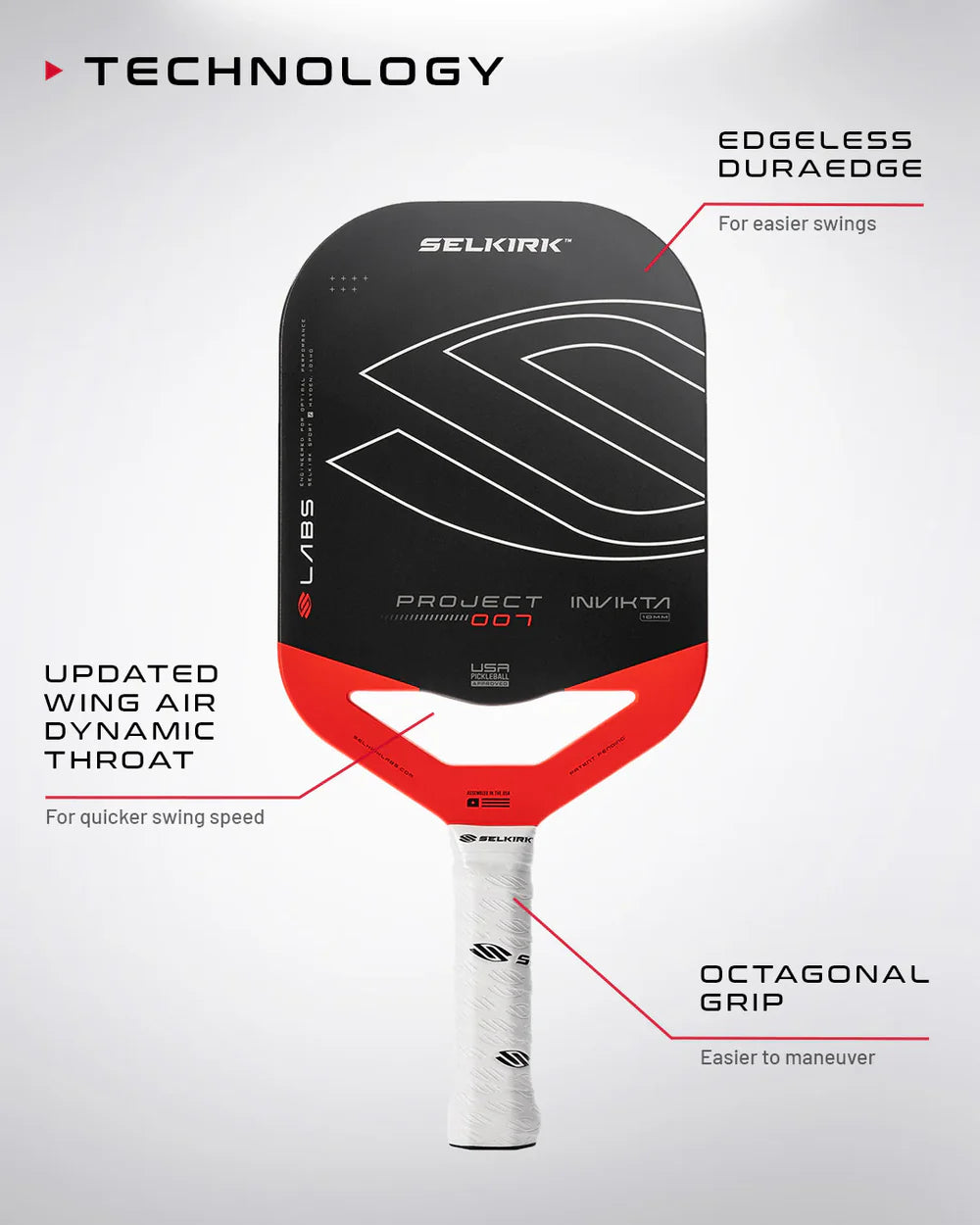 Selkirk Labs Project 007 10mm Pickleball Paddle Pickleball Paddles 