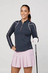 Women's Sofibella Half Zip Long Sleeve - Shades of Pink