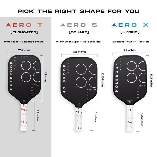 Holbrook Pro Aero T (Elongated) Pickleball Paddle Pickleball Paddles 