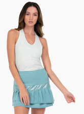 Lucky In Love Women's V-Neck Tennis Tank with Bra Women's Clothing 