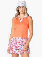 Women's Lucky in Love Rib Sleeveless Polo