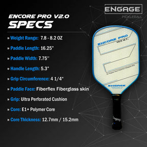 Engage Encore Pro V2.0 Pickleball Paddle Pickleball Paddles 