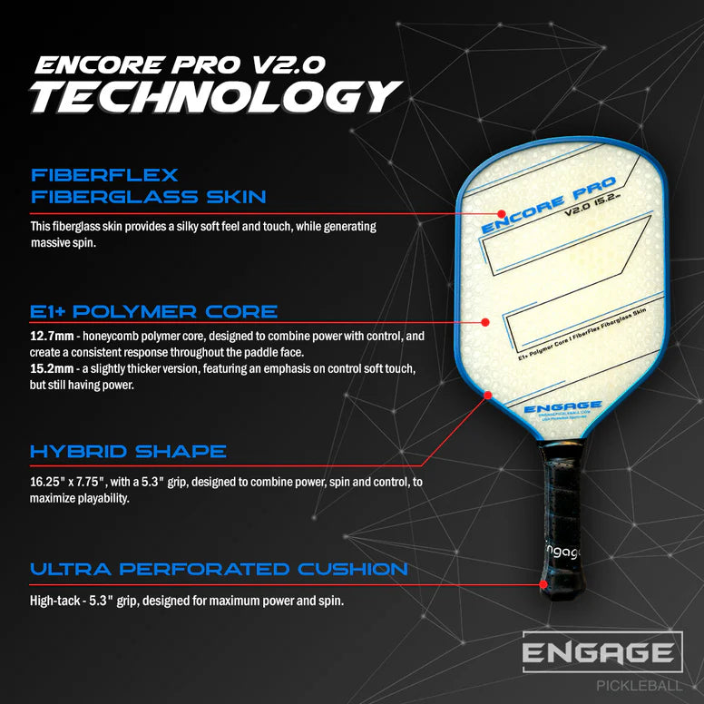 Engage Encore Pro V2.0 Pickleball Paddle Pickleball Paddles 