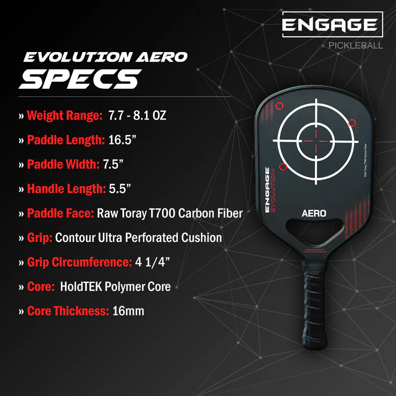 Engage Evolution Aero Pickleball Paddle Pickleball Paddles 