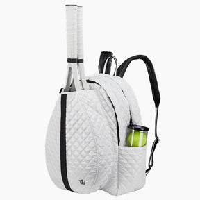 Oliver Thomas 24+7 Tennis Backpack- White/ Black Stripe Tennis Bags 