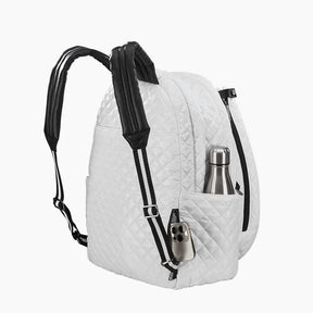 Oliver Thomas 24+7 Tennis Backpack- White/ Black Stripe Tennis Bags 