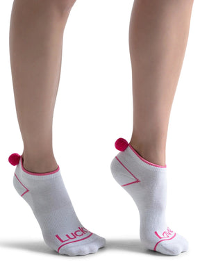 Women's Lucky in Love Pom Low Cut Socks