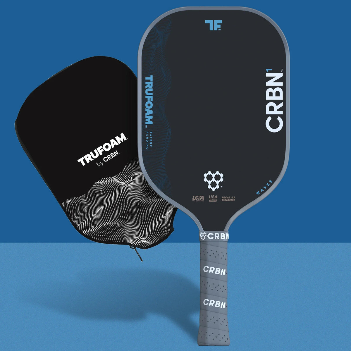 CRBN 1 TruFoam Waves (Elongated, Long Handle) Pickleball Paddle Pickleball Paddles 
