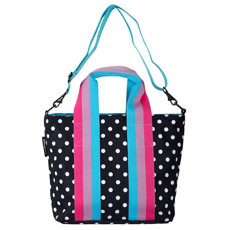 Maggie Mather Tennis Tote Bag-Black and White Polka Dot