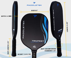 Paddletek Tempest Wave Pro-C 14.3 Pickleball Paddle Pickleball Paddles 