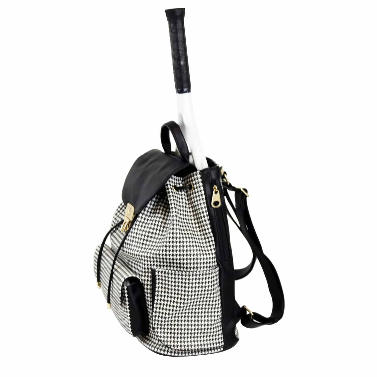 court couture womens hampton houndstooth tennis bag side view