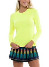 Lucky In Love Women's Breeze Long Sleeve (Fitted) Crew Tennis Tee Women's Clothing 