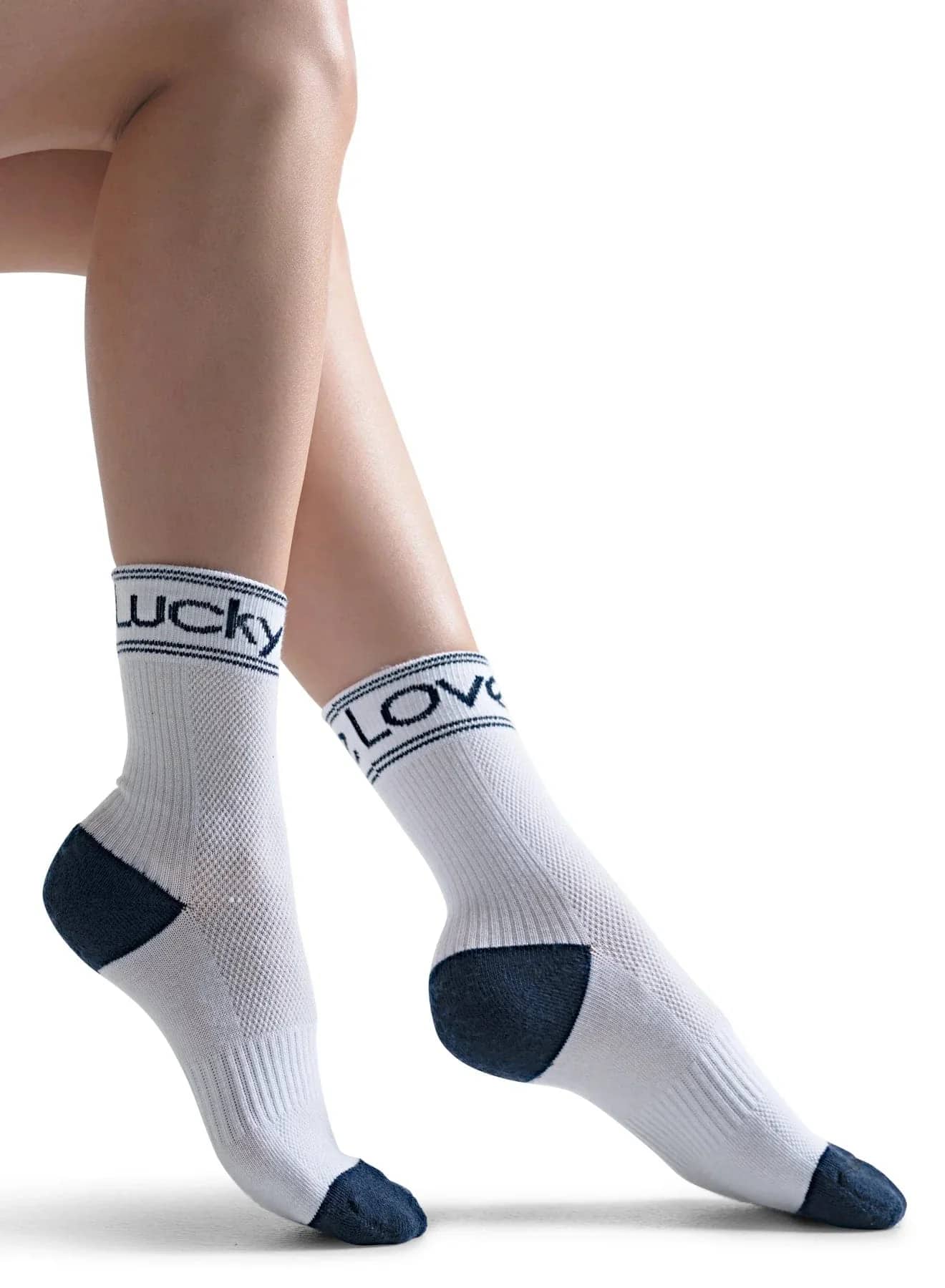 womens lucky in love crew socks