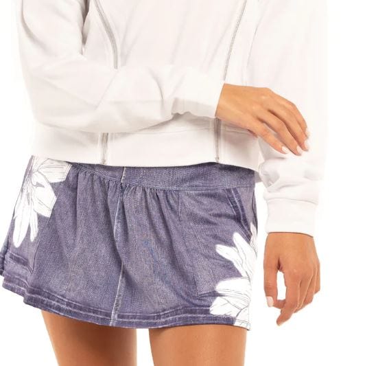 Women's Lucky in Love Floral Denim Pocket Skirt