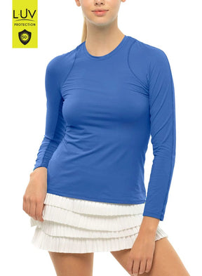 Lucky In Love Women's Breeze Long Sleeve (Fitted) Crew Tennis Tee