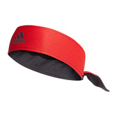 Adidas Tennis Tie-Back Aeroready Reversible Headband-Red/Black