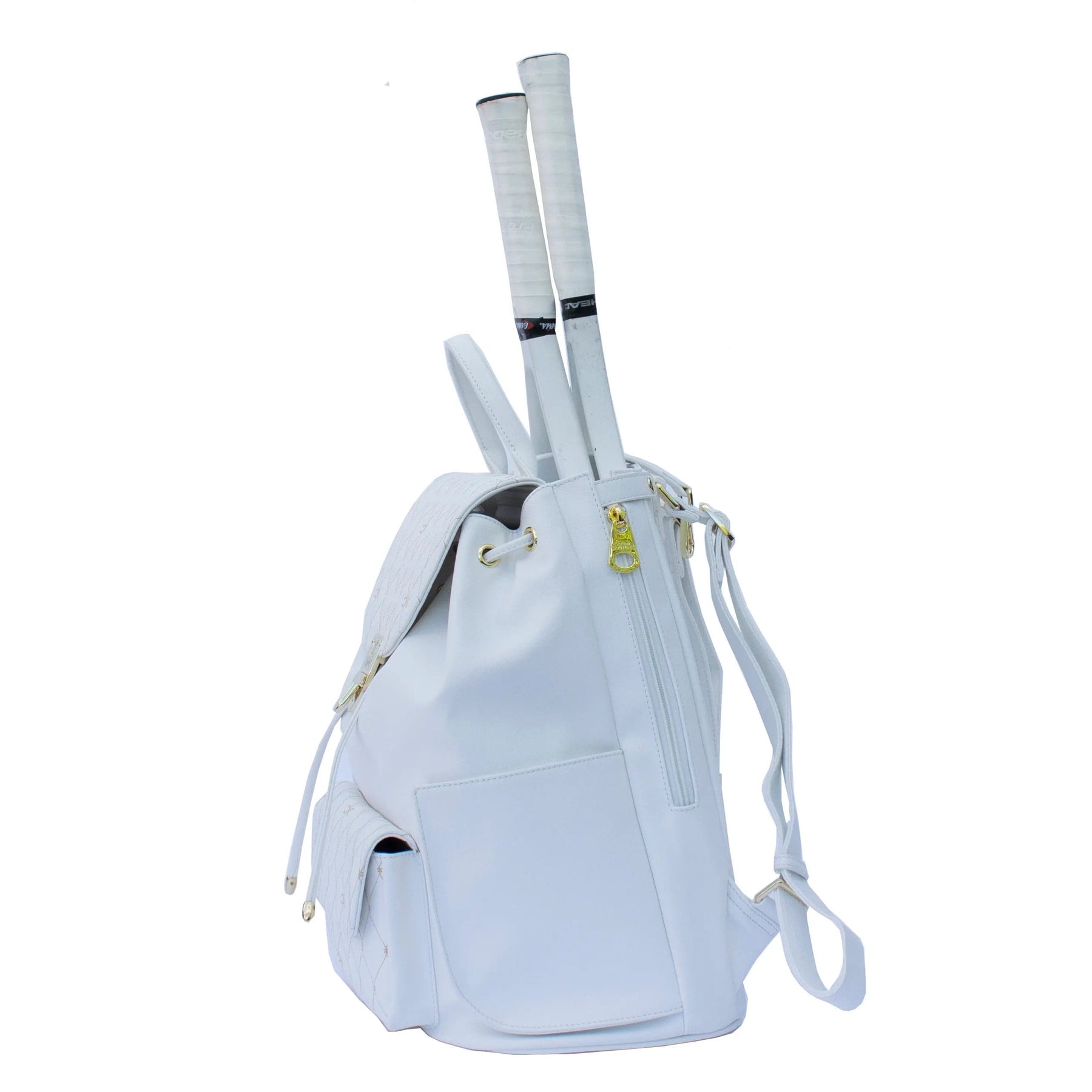 Court Couture Women's Hampton Embroidery White Tennis Backpack