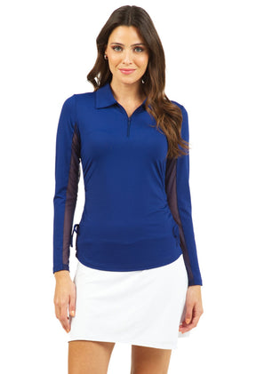 IBKUL Women's Adjustable Long Sleeve Zip Polo Women's Clothing 