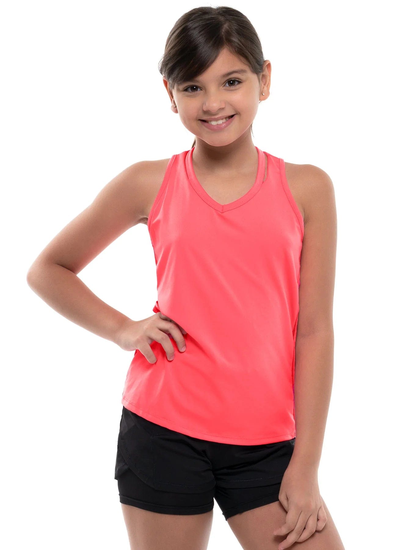 Lucky In Love Juniors V-Neck Cutout Tennis Tank Top