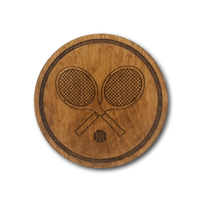 Racquet Inc. Premium Wood Drink Coasters (6-Pack)-Pickleball and Tennis