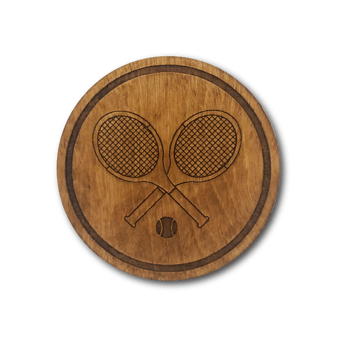 Racquet Inc. Premium Wood Drink Coasters (6-Pack)-Pickleball and Tennis